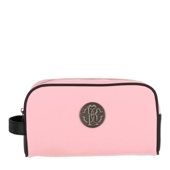 Roberto Cavalli New 
Saffiano Logo Cosmetic Case travel vanity Bag - Picture 2 of 5